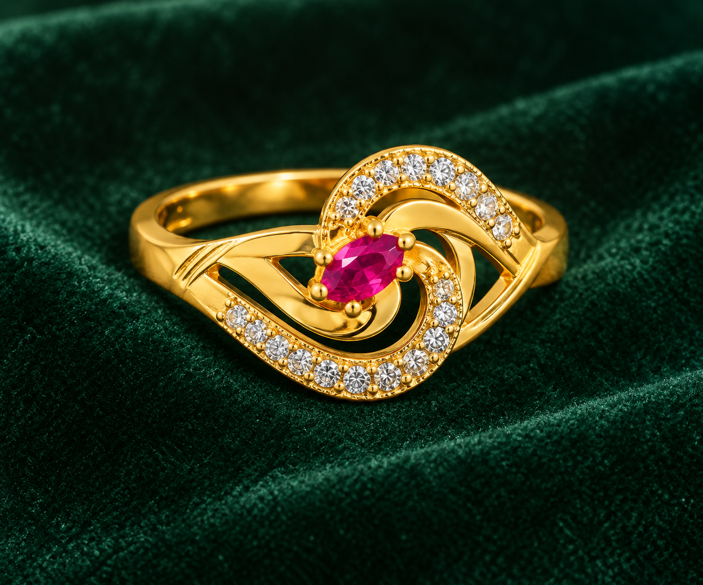 ZERIZEST Ruby Swirl Ring