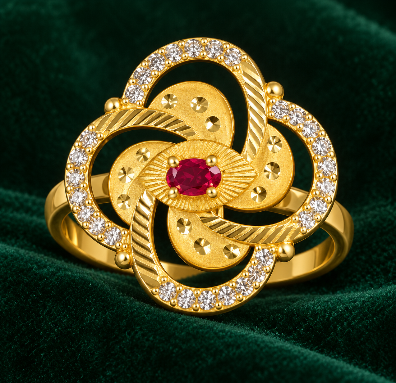 ZERIZEST Pinwheel Flower Ring