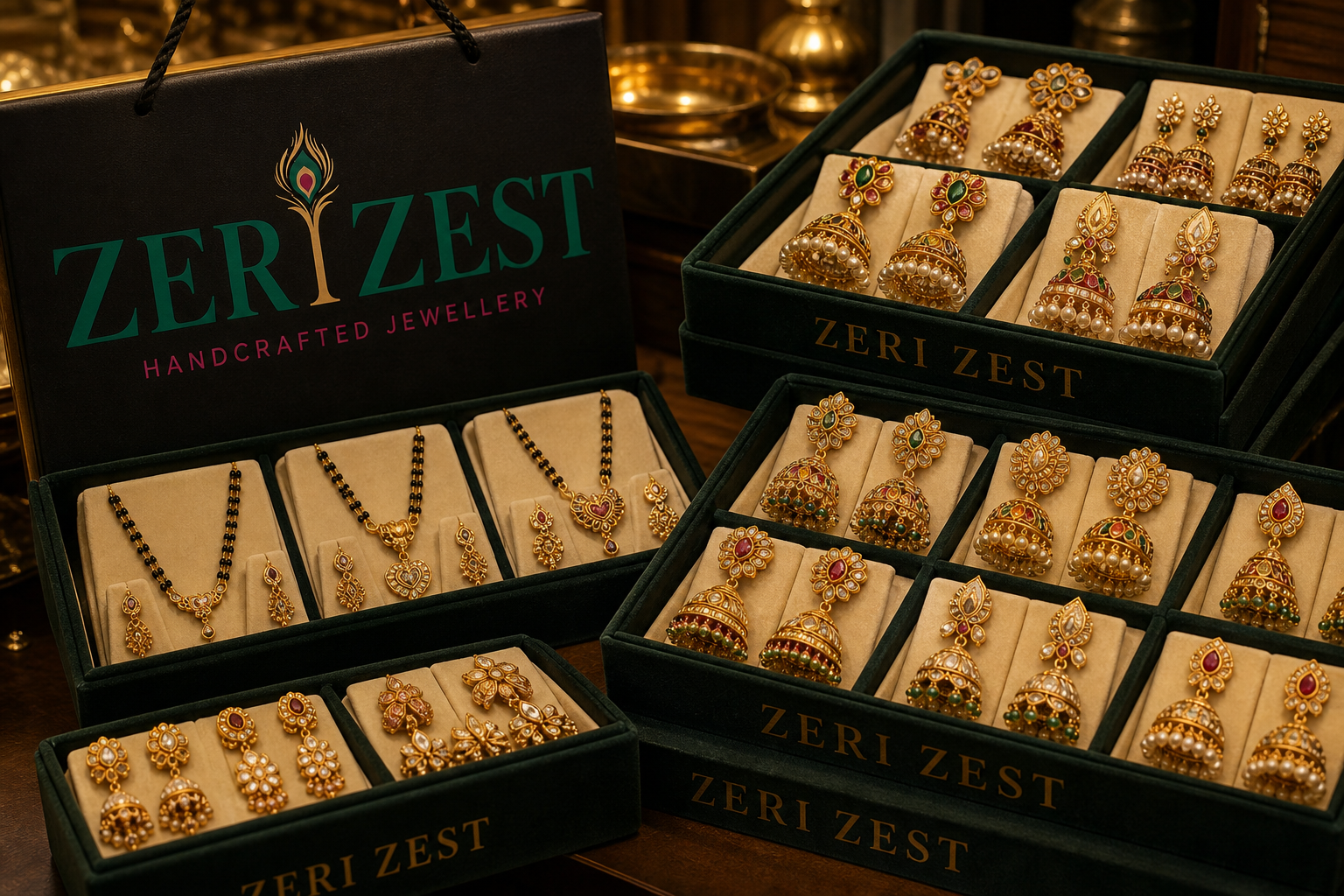 ZeriZest wholesale trays of fashion earrings and festive sets