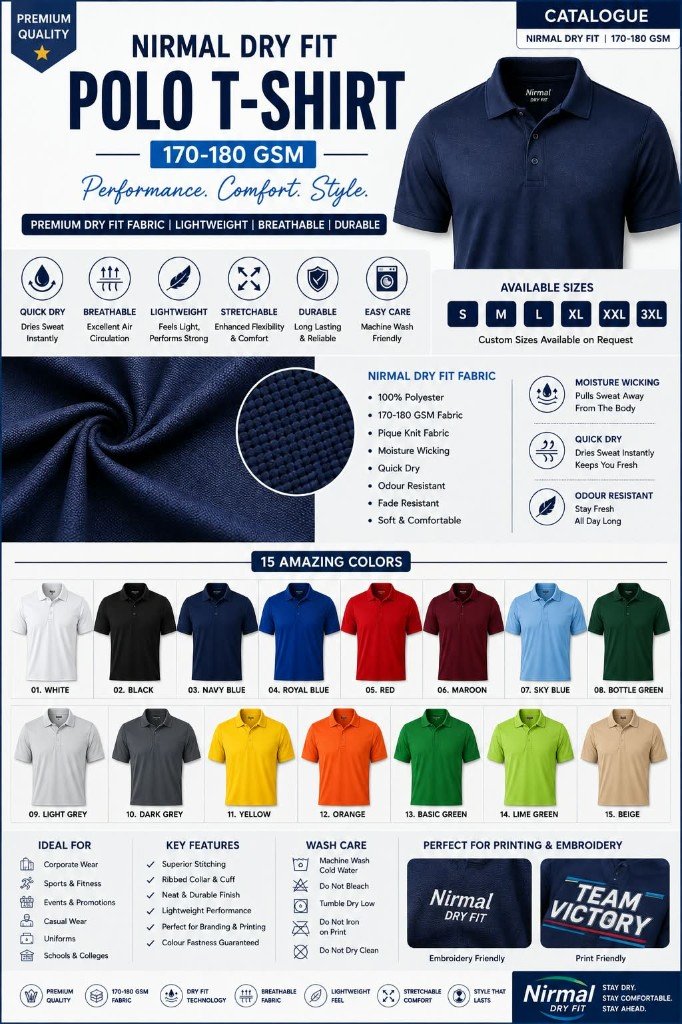 Nirmal Dry Fit Polo T-Shirt